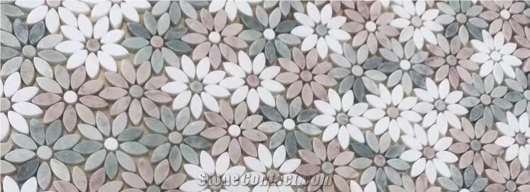 White Crystal Marble Mosaic Tile