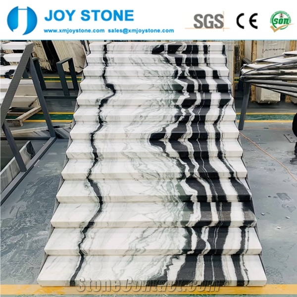 Good Quality Polished Panda White Marble Stair