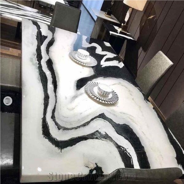 Panda White Marble For Interior Flooring Tile