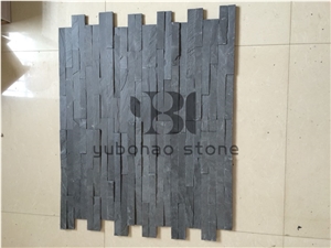 P018 Black Wall Cladding Slate, Thin Stone Veneer