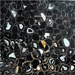 Black Agate Semiprecious Stone Slabs