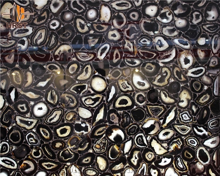Black Agate Semiprecious Stone Slabs