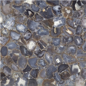 Grey Agate Semiprecious Stone Slab