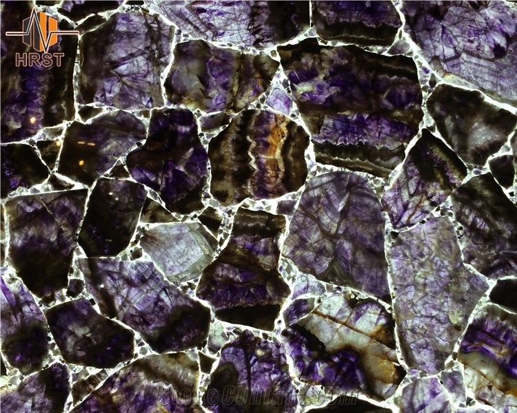 Purple Amethyst Semiprecious Stone Slabs