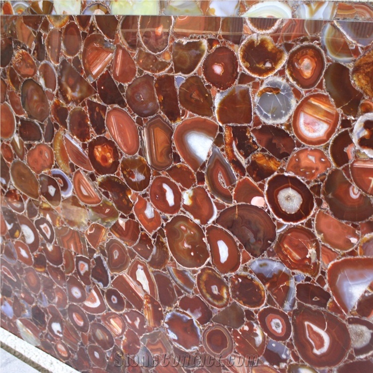 Red Agate Semiprecious Stone Slabs and Tiles