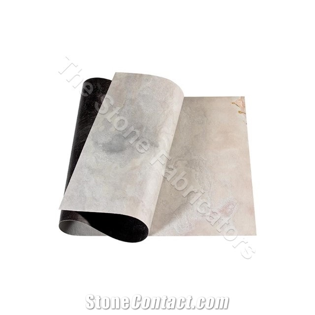 Sanjayani White Slate Stone Veneer Sheet-Slate Stone Thin Flexible Fabric Fleece Veneer Sheet