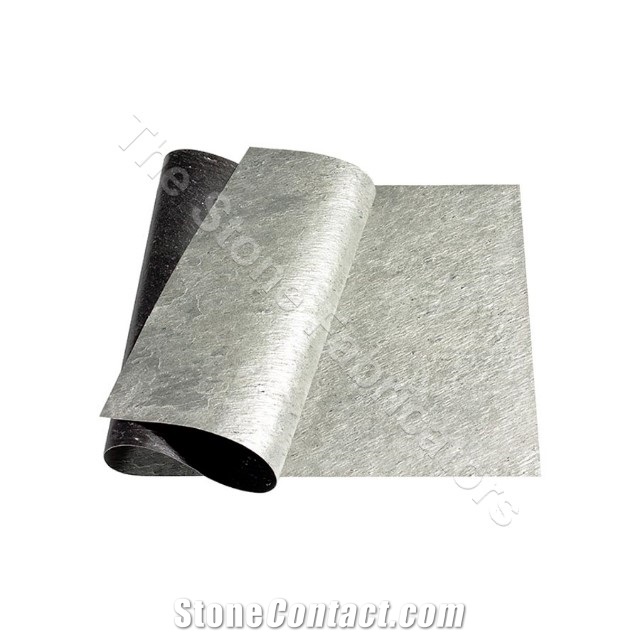 Silver Shine Slate Stone Veneer Sheet-Slate Stone Thin Flexible Fabric Fleece Veneer Sheet