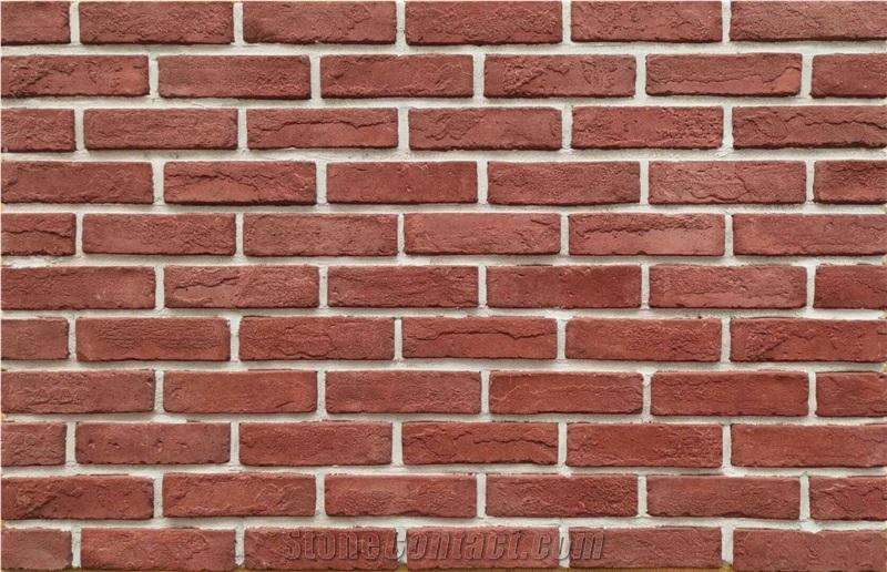Faux Stone Articical Red Narrow Brick Wall Stone