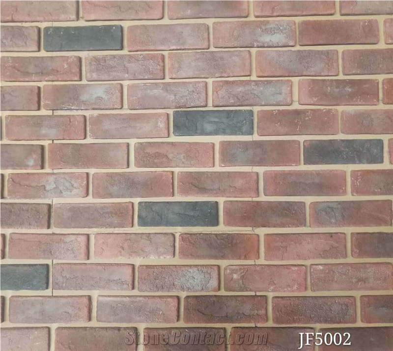 Mixed Color Black and Red Artificial Brick Stone