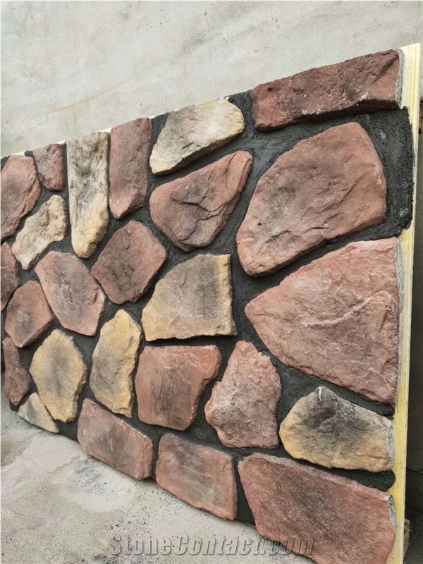 Mixed Color Faux Wall Stone Exposed Stone