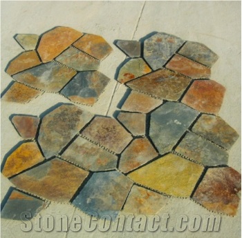 Multicolor Rust Slate Irregular Paving Stone Flagstone