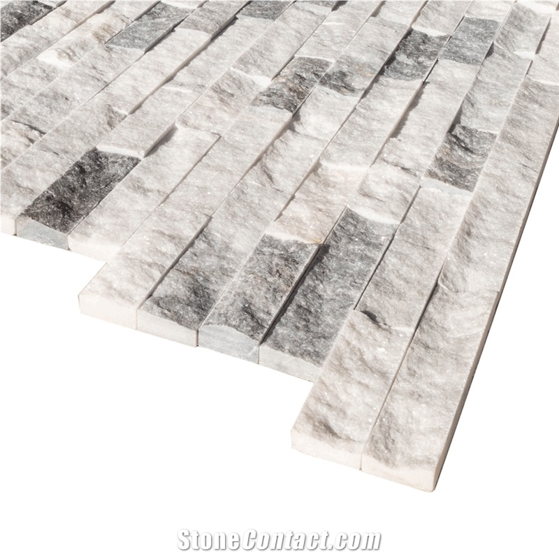 Harbor Gray Marble Stacked Stone Ledger Panel