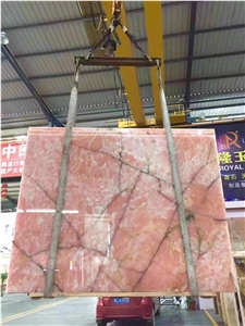 Luxury Pink Onyx Slabs Wall Cladding