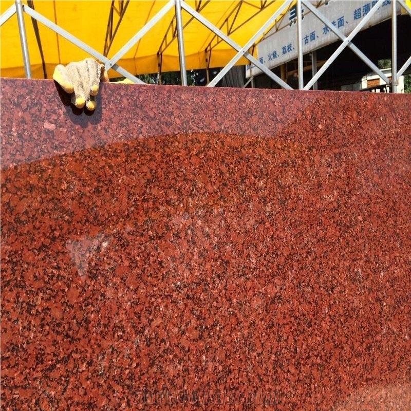 Red India Granite Stone Slabs Wall Application