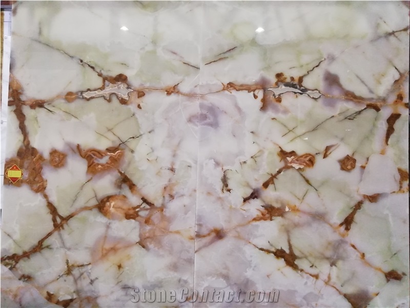 White Jade Onyx Stone Floor Tiles