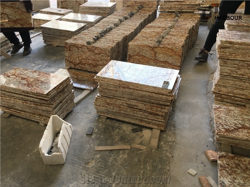 Tropical Golden Slabs, Cut to Sizes, Tiles