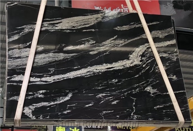 Custom Marble for Walling Cosmo Black Marble Slabs