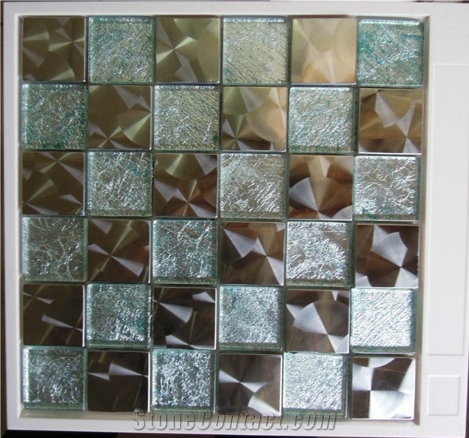 Home Hotel Decoration Stone Stainless Mosaic Tiles