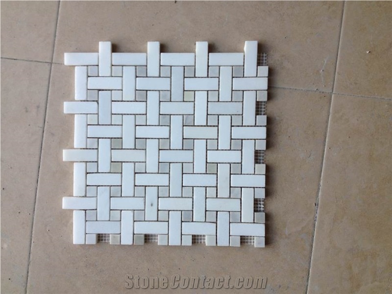 Polished Natural Stone Marble Mosaic Bathroom Tile