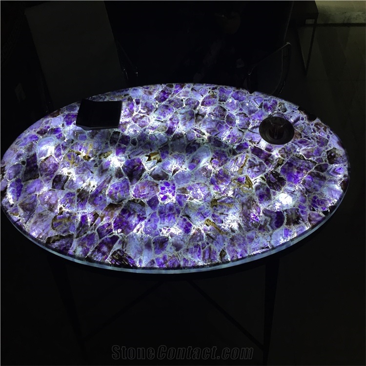 Amethyst Desks Purple Real Stone Furniture