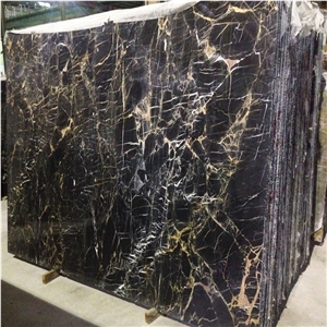 Athena Black and Gold Vein Marble