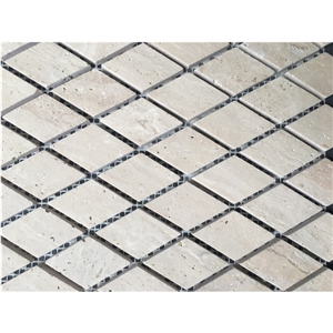 Beige Travertine Diamond Mosaic Tile