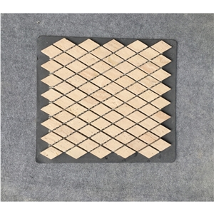 Beige Travertine Diamond Mosaic Tile