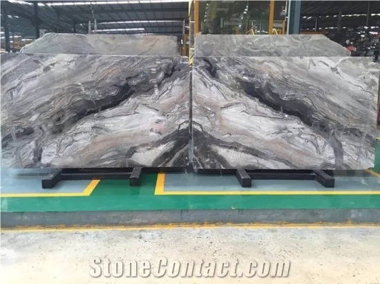 Bookmatch Venice Brown Marble for Decoration
