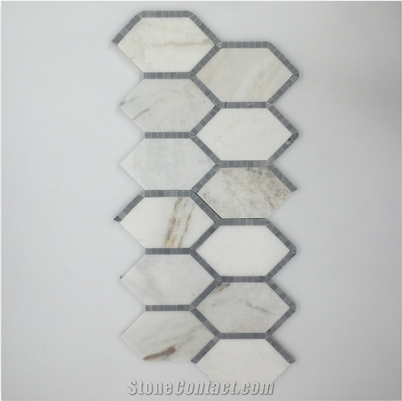 Ianca Marblea White Stone Hexagon Mosaic