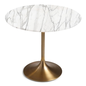 Luxury Calacatta White Round Marble Tabletop