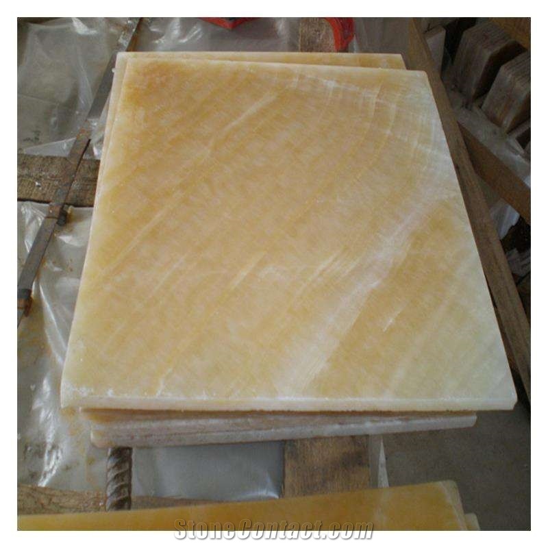 Transparent Yellow Onyx Tiles Slabs