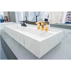Artificial Stone Marble Bathroom Sinks Vanity