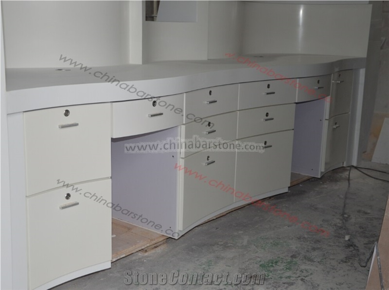 China White Marble Reception Desk Counter