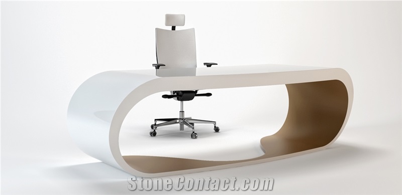 Custom Furniture Executive White Office Table