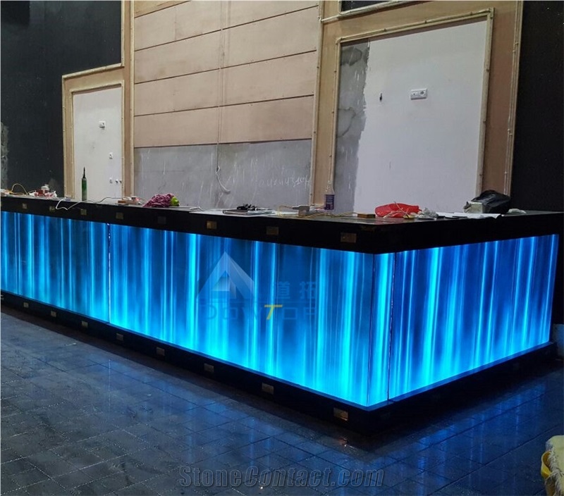 Custom Luxury Illuminated Club Bar Countertops