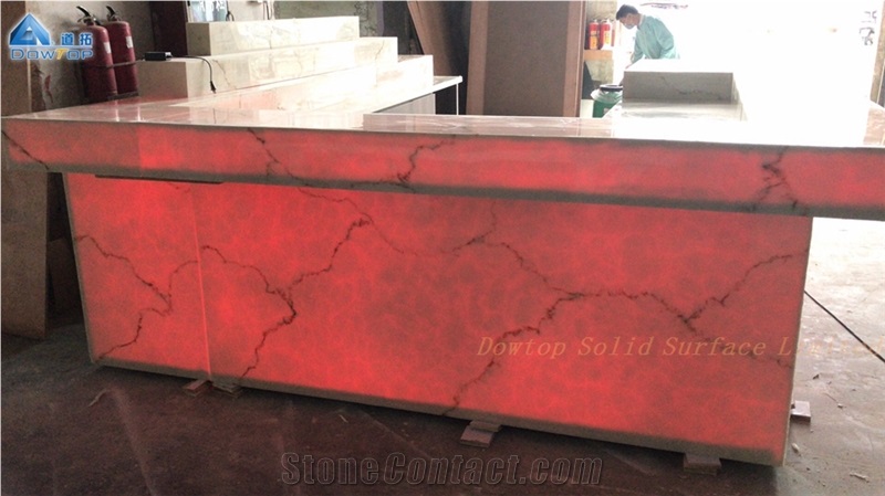 Custom Translucent Marble Led Bar Counter Top