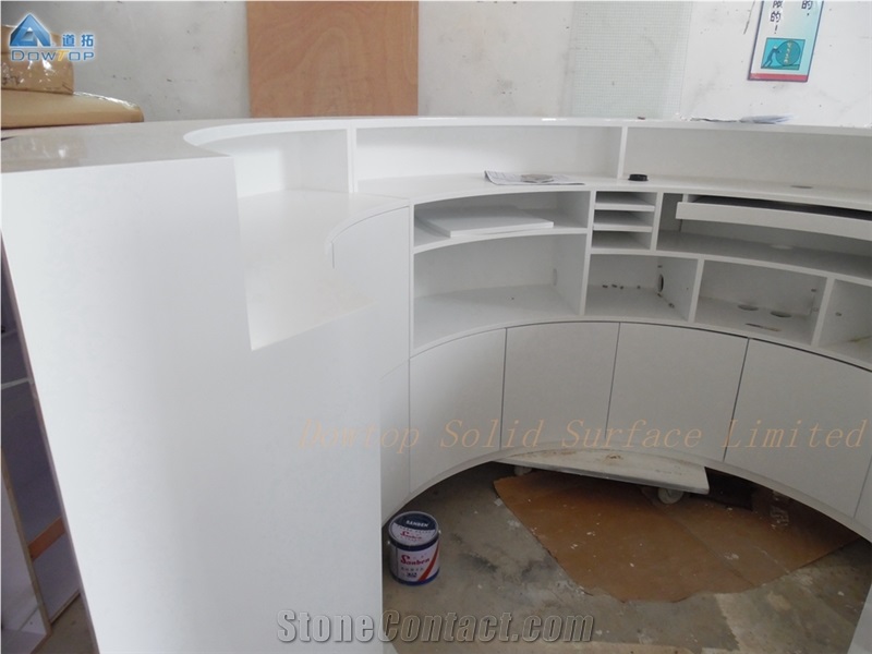 Custom White Round Salon Reception Desk Counter