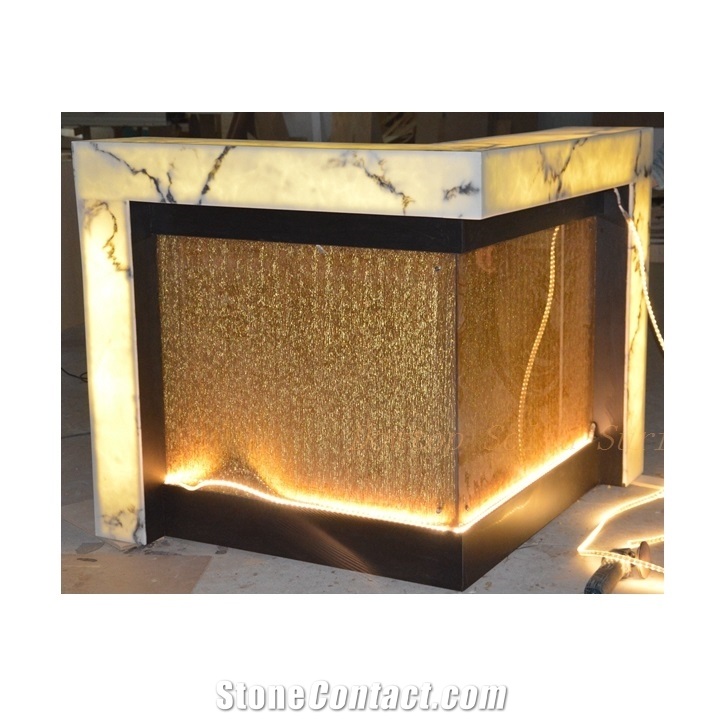 Golden Led Translucent Stone Bar Counter