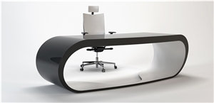 High End Glossy Black Office Table Manager Table