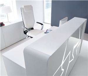 Luxury Hotel Furniture White Reception Desks