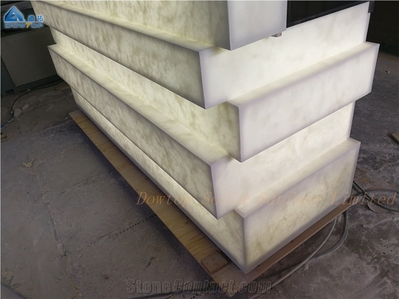 Luxury White Wine Bar Counter Artificial Marble Top