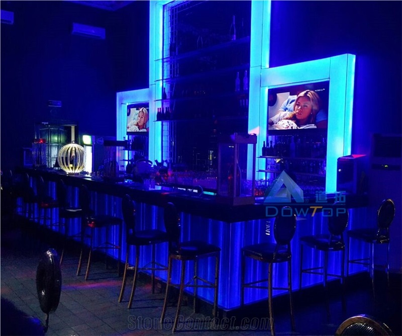 Modern Club Bar Counter Illuminated Countertops