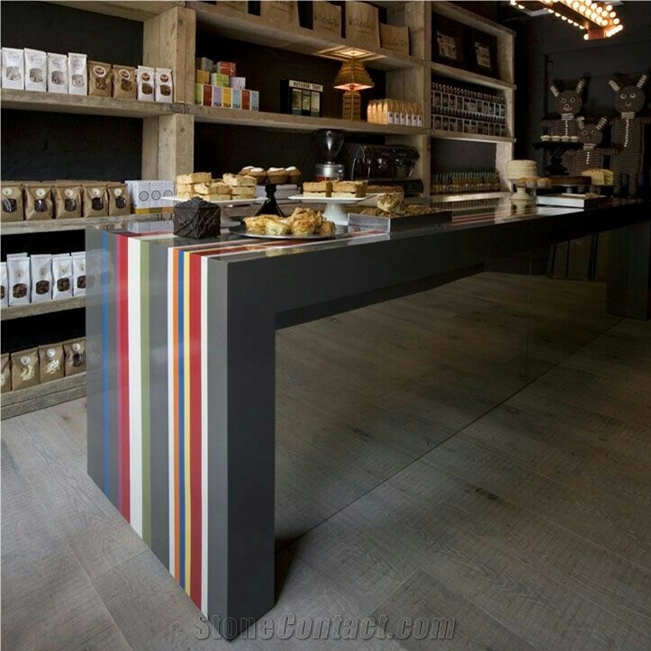 Modern Restaurant Bar Counter Artificial Marble Countertop