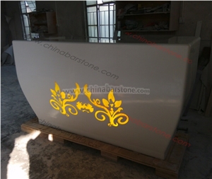 Small Solid Surface Reception Desk Custom Size