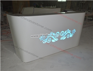 Small Solid Surface Reception Desk Custom Size