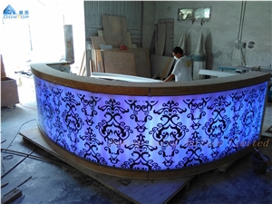 Solid Surface Round Led Night Club Bar Counter