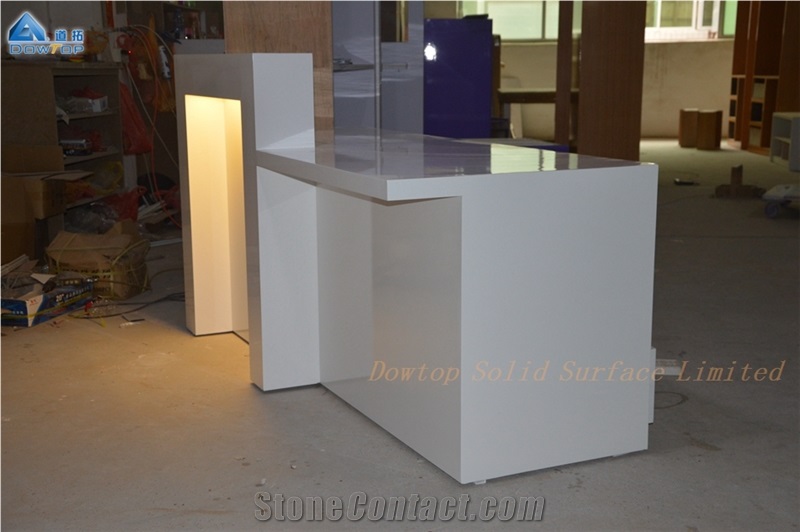 Stone Table Top Modern Led Reception Desk