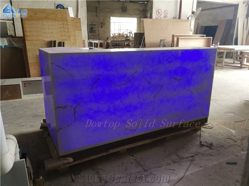 Translucent Marble Top Club Bar Counter