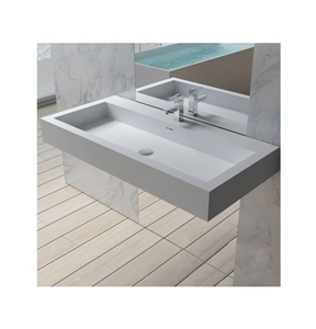 White Artificial Stone Bathroom Sinks
