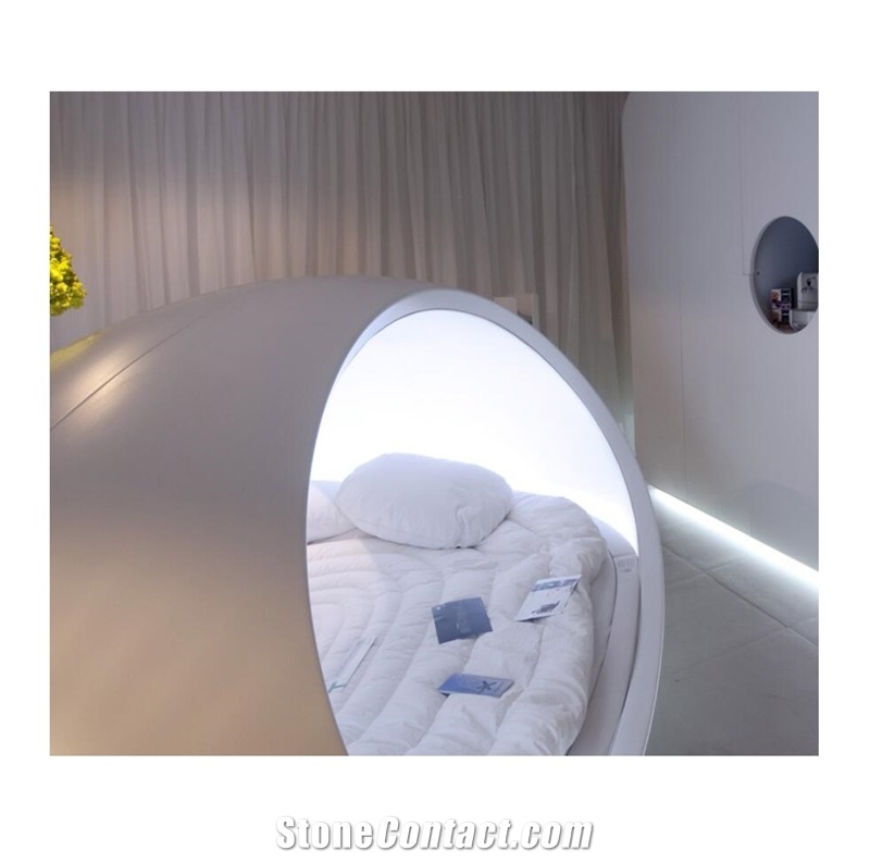 White Round Stone Cave Bed